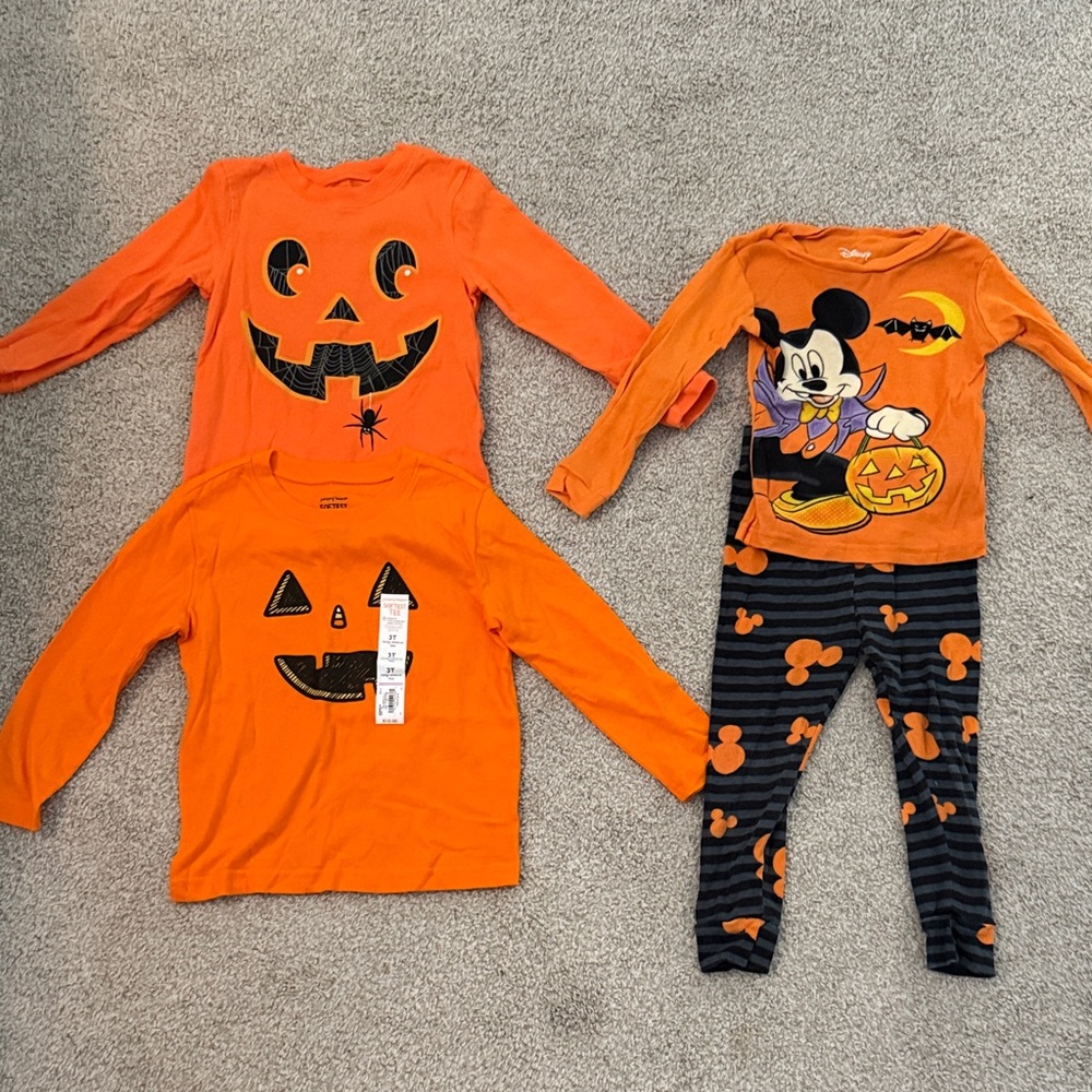 Kids Halloween Bundle 3T/4T - Pumpkin, Disney Mickey